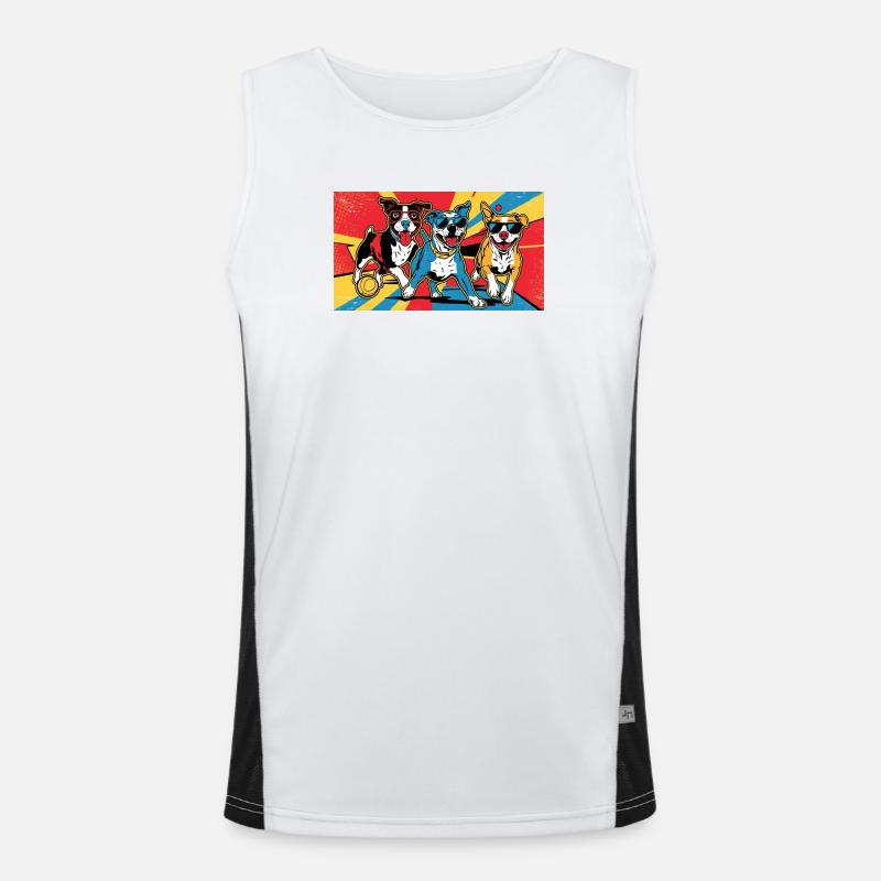 Funny Dogs "Playtime" Funktionelles Kontrast-Tank Top für Männer 