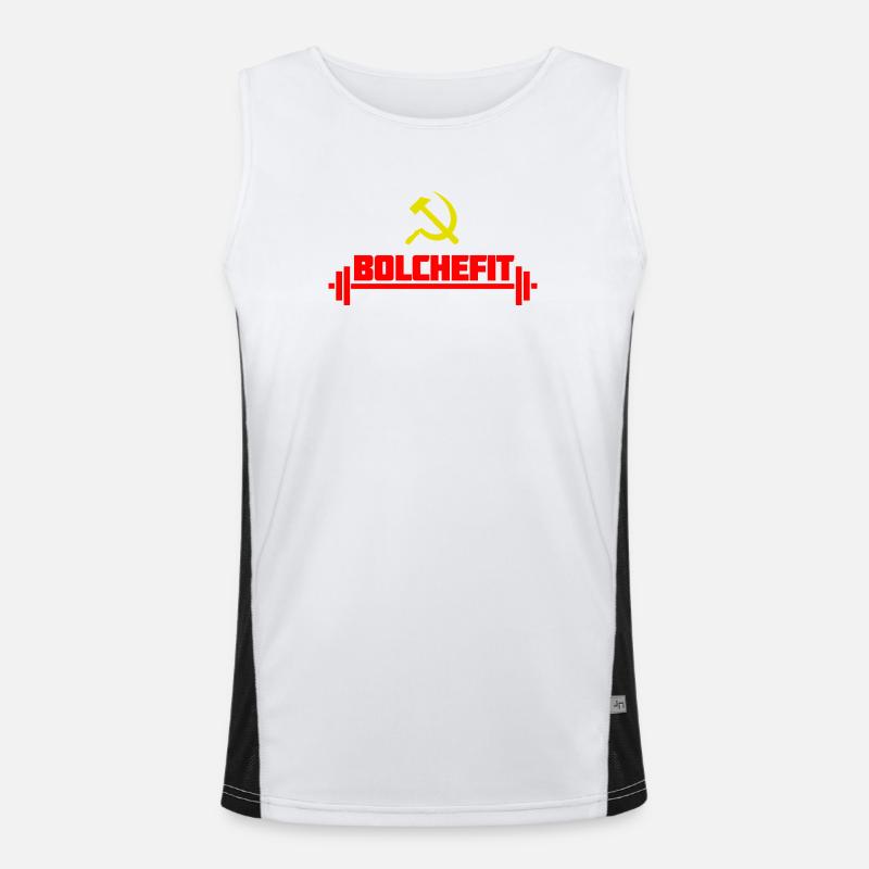 Bolshefit: Red Hammer Gym Tee Men's Functional Contrast Tank Top 
