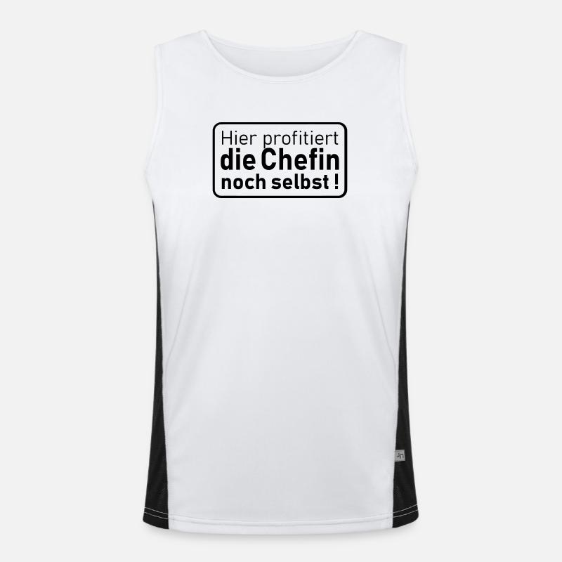 die Chefin noch selbst Funktionelles Kontrast-Tank Top für Männer 