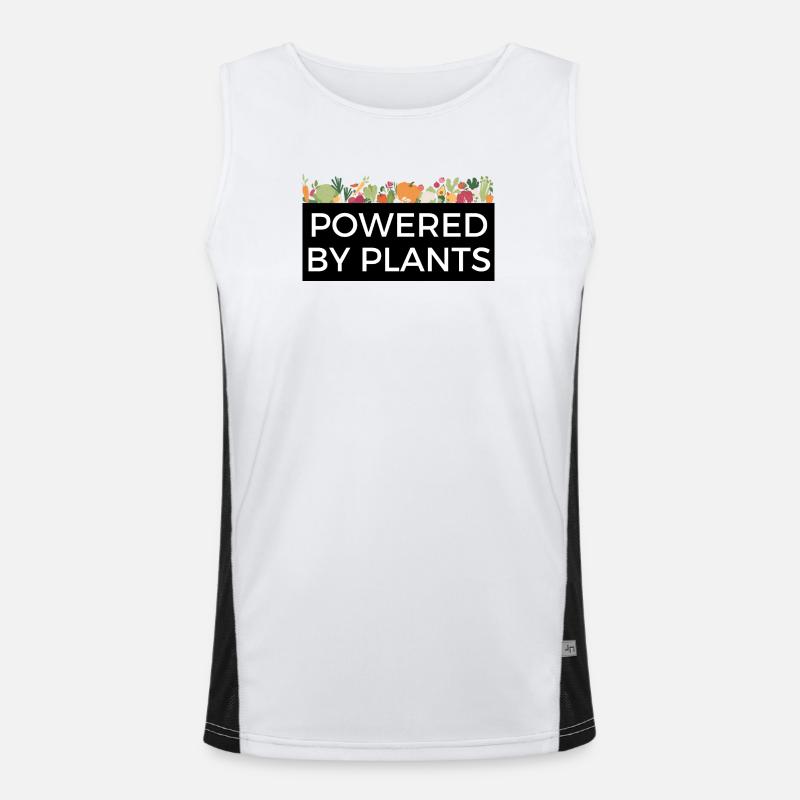 Powered by Plants Tee Design Veggie Funktionelles Kontrast-Tank Top für Männer 