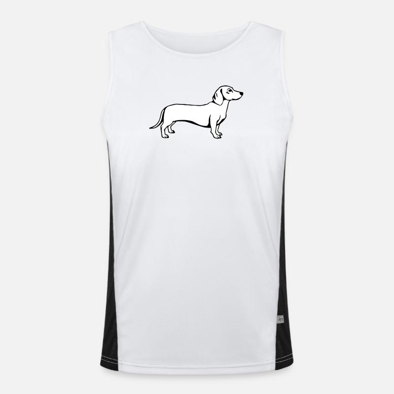 Dachshund Hunde T-shirt Geschenk Funktionelles Kontrast-Tank Top für Männer 