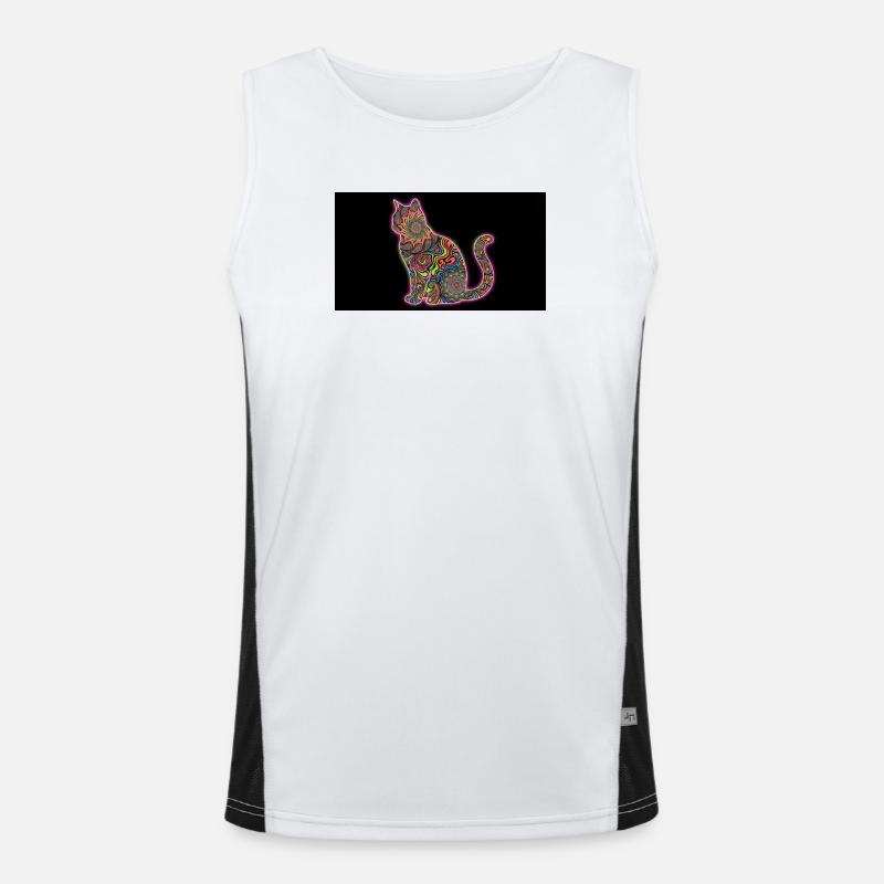 Psychedelische Katzenmuster Funktionelles Kontrast-Tank Top für Männer 