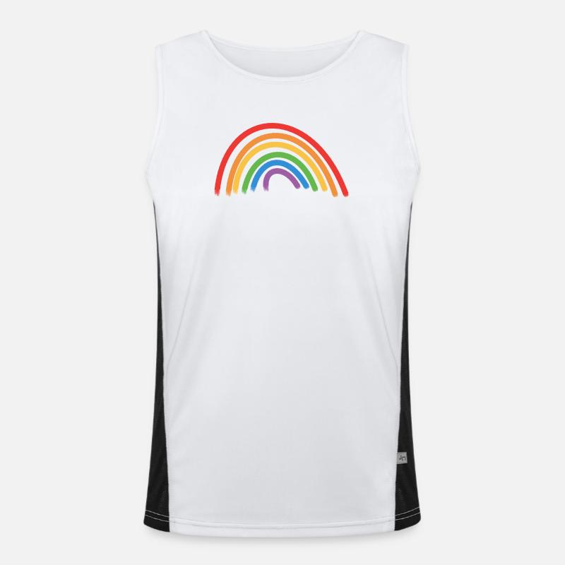 Rainbow Gift Idea - Men's Functional Contrast Tank Top  - white/black