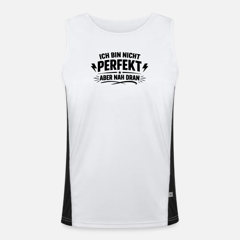 Ich bin nicht Perfekt Funktionelles Kontrast-Tank Top für Männer 