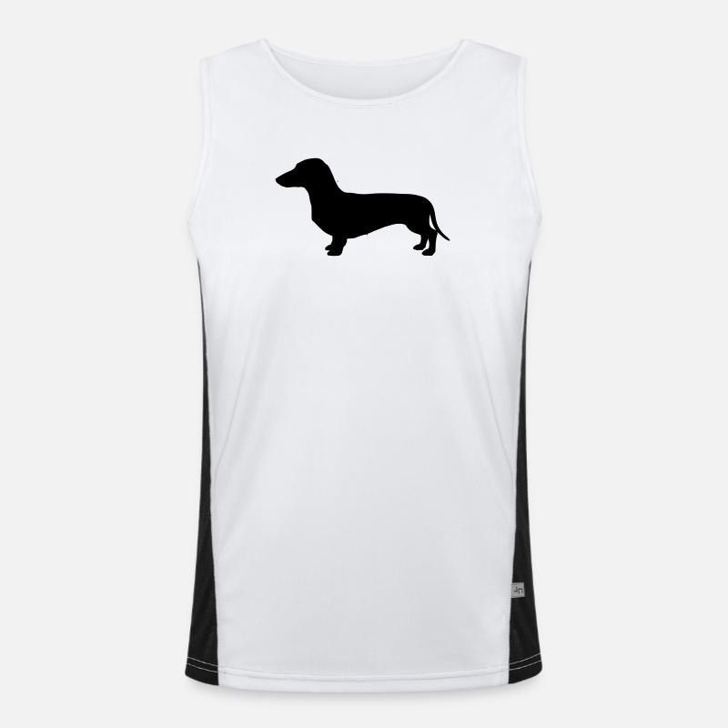 Dackel Teckel Silhouette Funktionelles Kontrast-Tank Top für Männer 