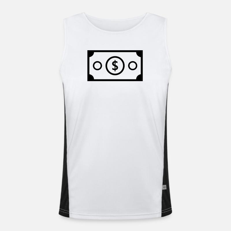 Dollar - Men's Functional Contrast Tank Top  - white/black