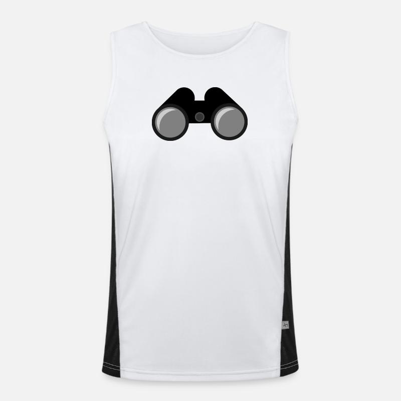 Binoculars - Men's Functional Contrast Tank Top  - white/black