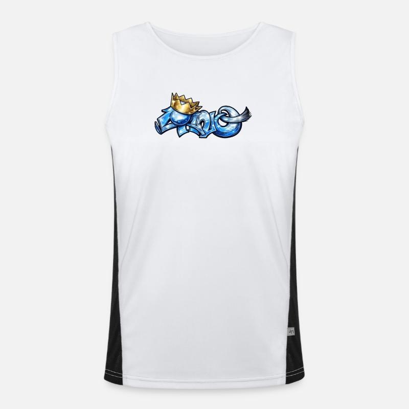 Cano blue - Men's Functional Contrast Tank Top  - white/black