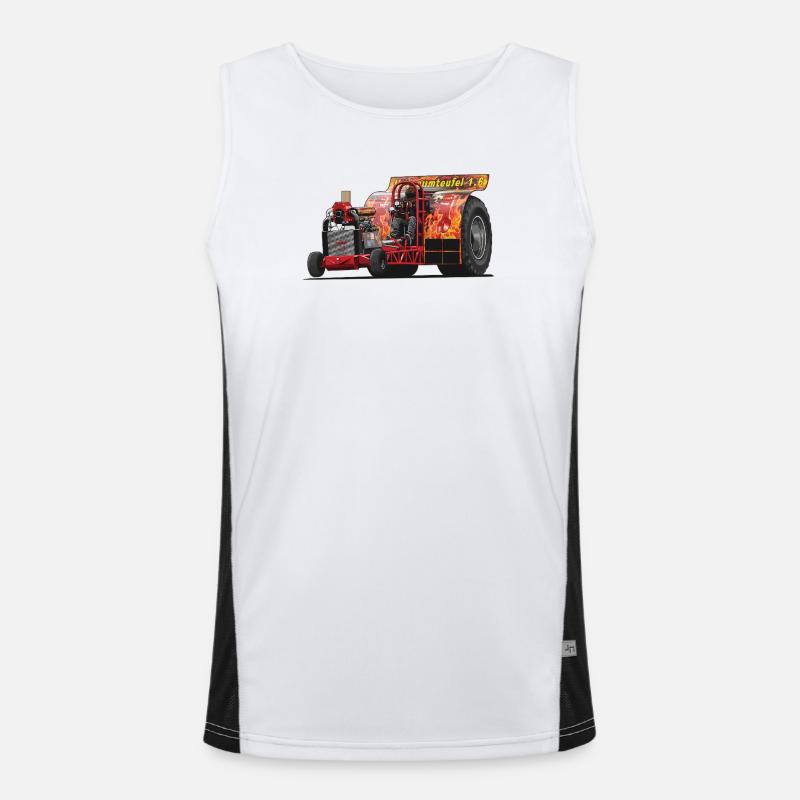 Tractor Pulling // Illustration Funktionelles Kontrast-Tank Top für Männer 