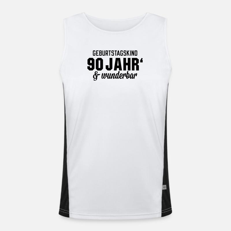Geburtstagskind 90 wunderbar Funktionelles Kontrast-Tank Top für Männer 