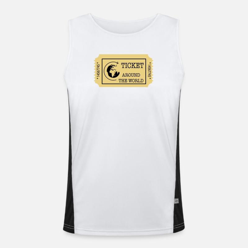 Around the World Ticket - Men's Functional Contrast Tank Top  - white/black