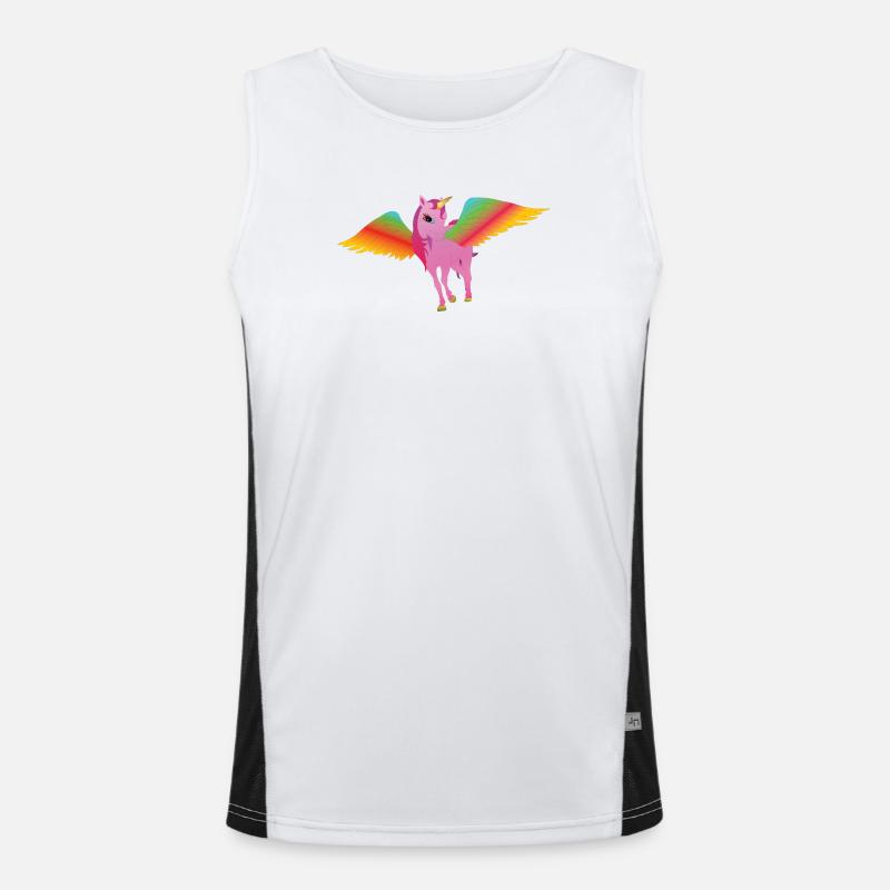 Einhorn Flügel Funktionelles Kontrast-Tank Top für Männer 