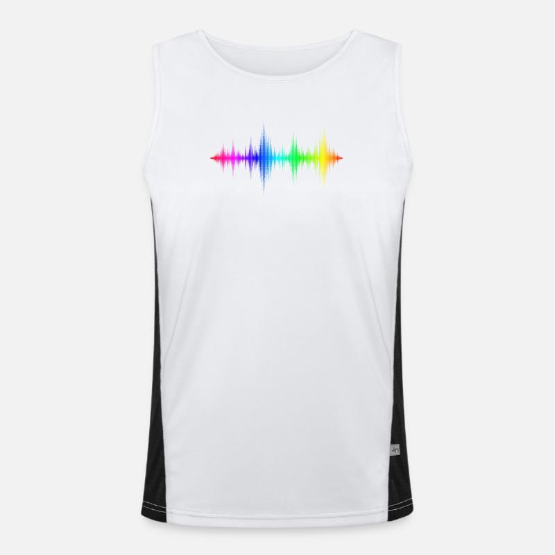 Regenbogen Schallwellen Funktionelles Kontrast-Tank Top für Männer 