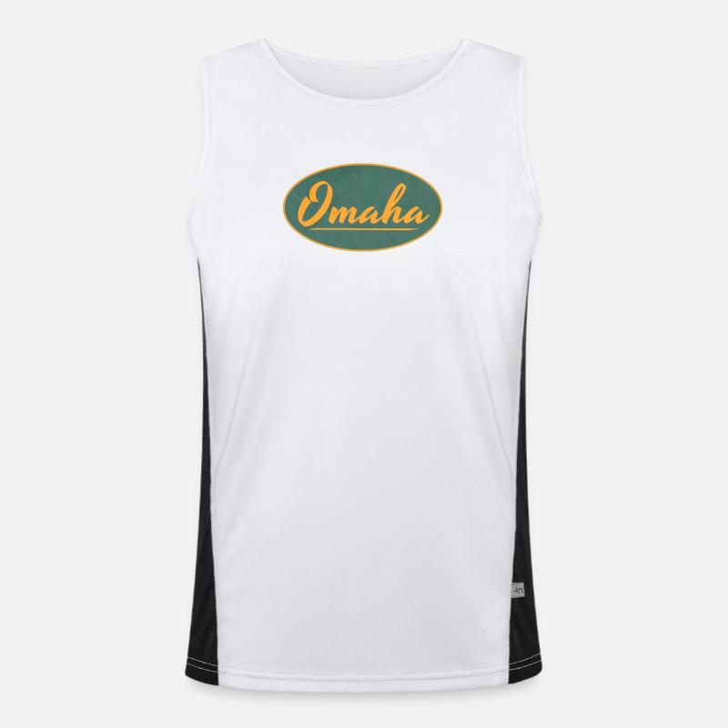 Omaha Vintage Script Emblem Funktionelles Kontrast-Tank Top für Männer 