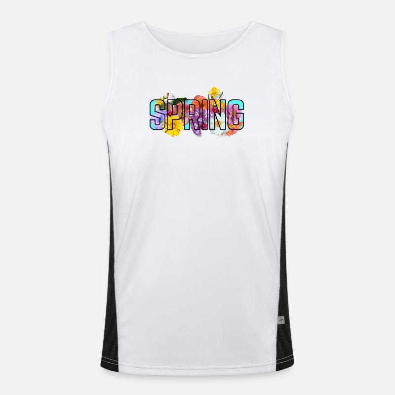 Blue Spring - Men's Functional Contrast Tank Top - white/black