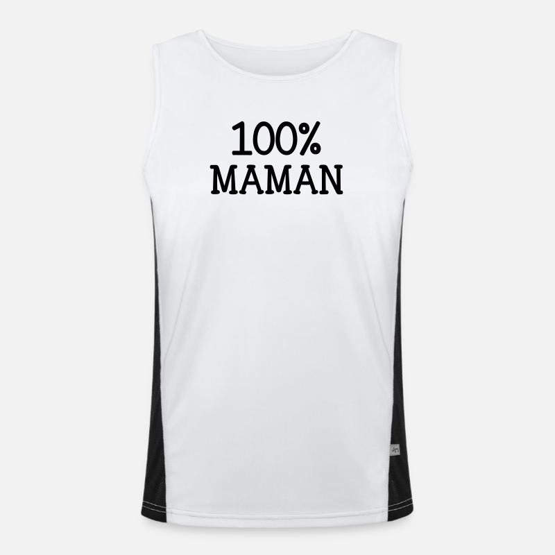 100% Mama - Muttertag Funktionelles Kontrast-Tank Top für Männer 