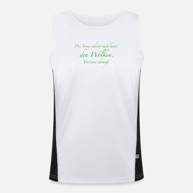 Sonnenlicht hinter Wolken Spruch Funktionelles Kontrast-Tank Top für Männer 