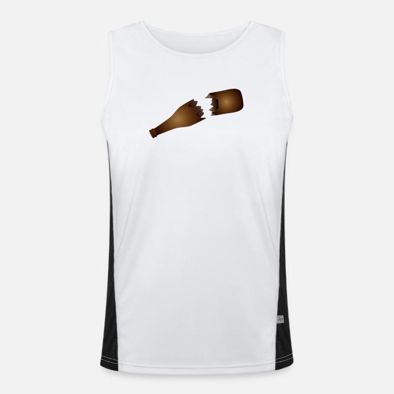 Broken beer bottle illustration Men's Functional Contrast Tank Top 