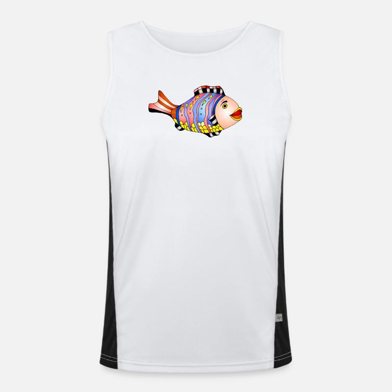 Fisch Funktionelles Kontrast-Tank Top für Männer 