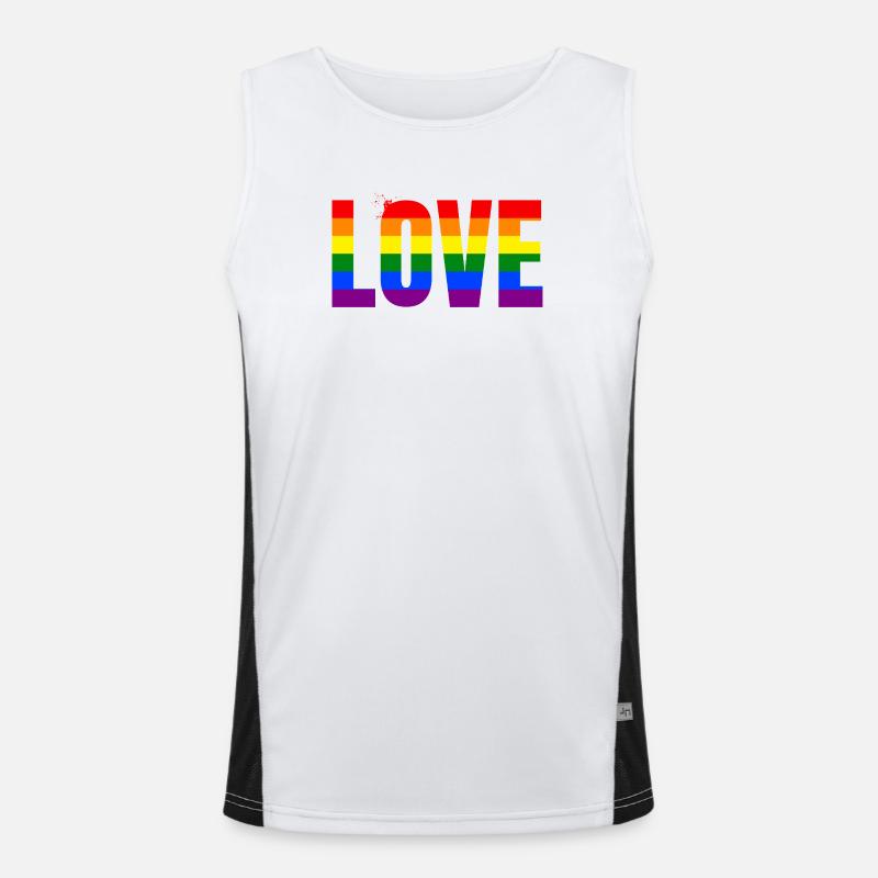 LOVE Rainbow Statement – Bold Equality Message Men's Functional Contrast Tank Top 