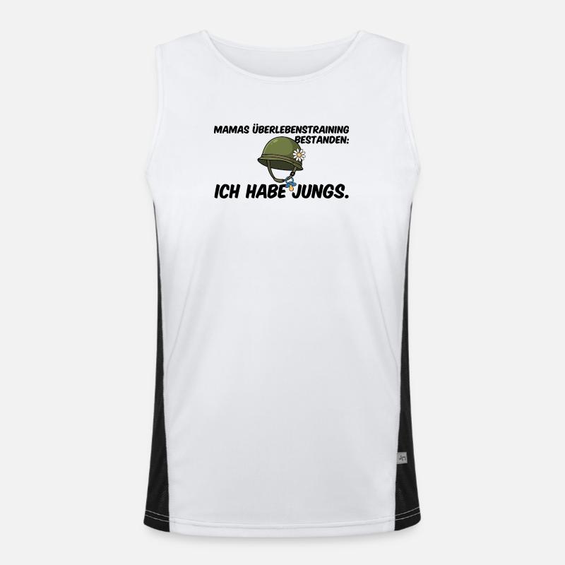 Jungs Mama Überlebenstraining Helm Muttertag Funktionelles Kontrast-Tank Top für Männer 
