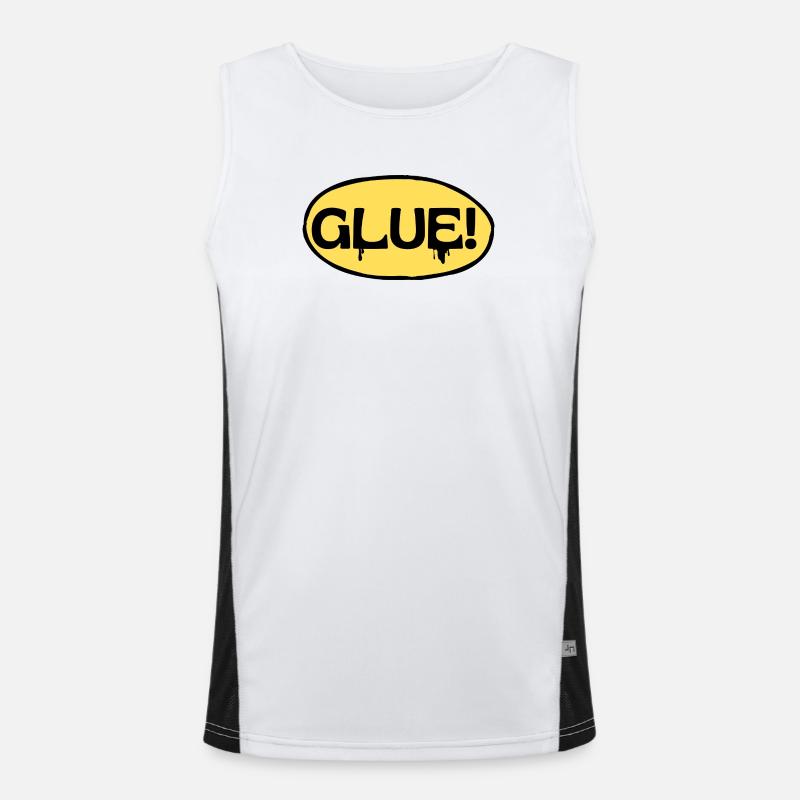 Glue! Yellow adhesive logo Men's Functional Contrast Tank Top 