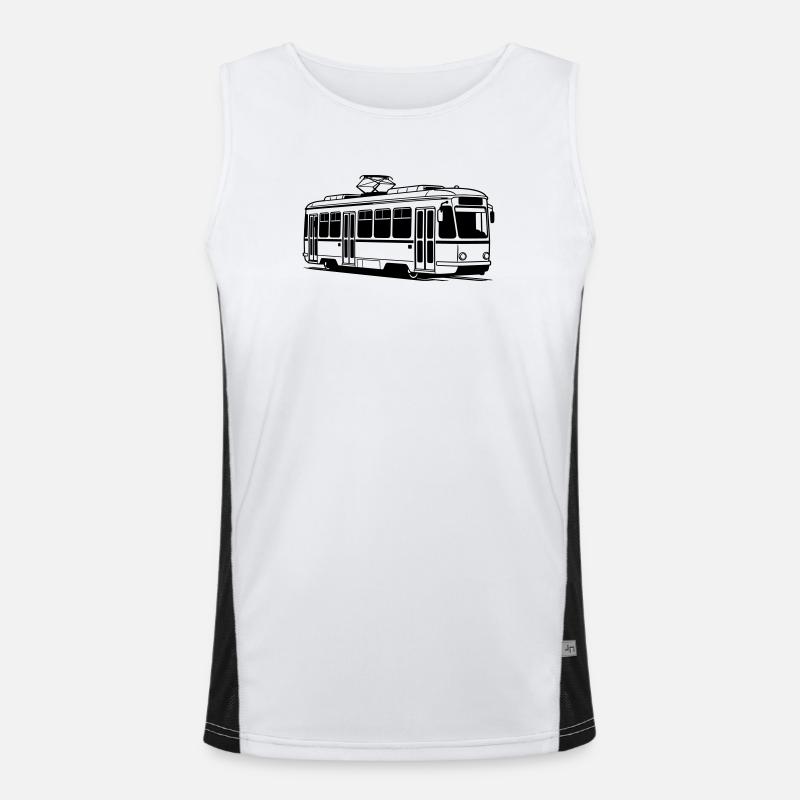 Tram - Men's Functional Contrast Tank Top - white/black