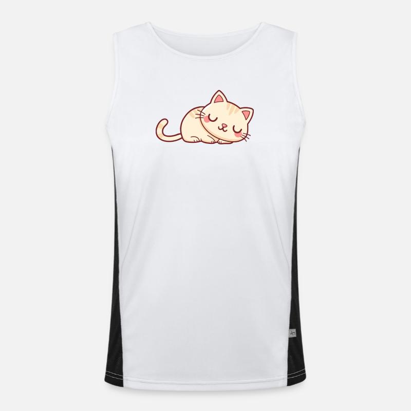 Soft Sleeper Kitten - Men's Functional Contrast Tank Top - white/black