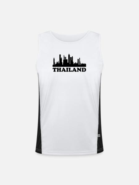 Skyline de Thaïlande - Débardeur respirant contrasté Homme - blanc/noir