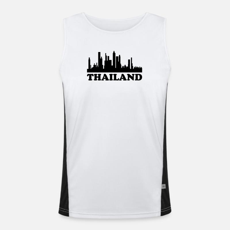 Thailand Skyline - Men's Functional Contrast Tank Top - white/black