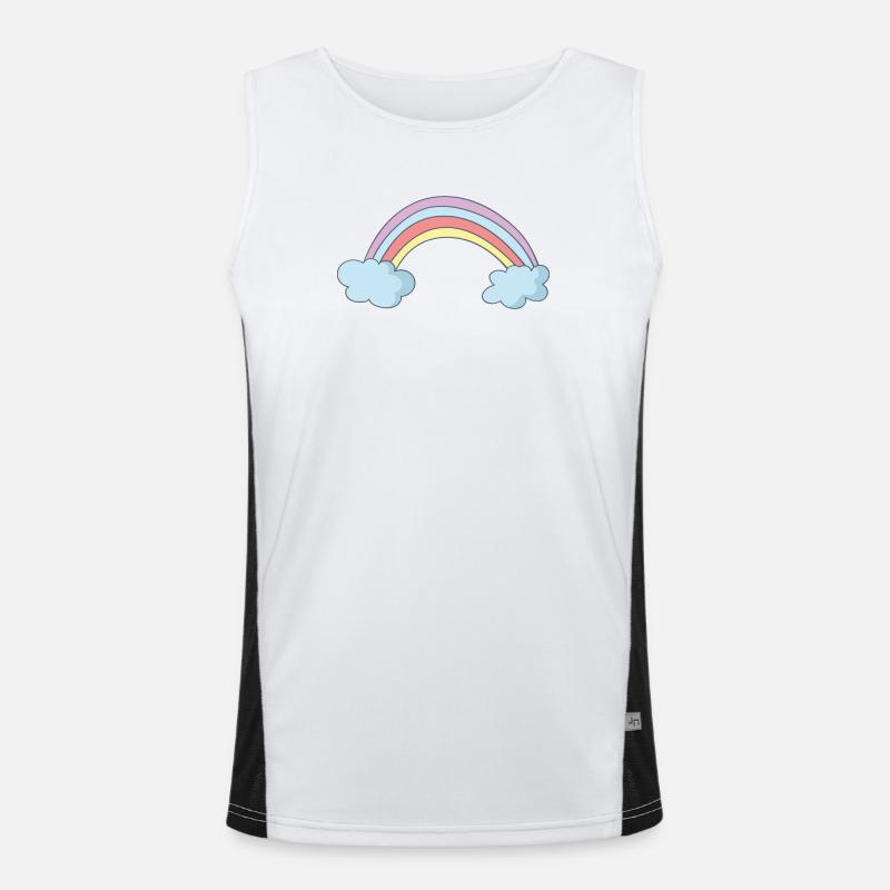 rainbow - Men's Functional Contrast Tank Top  - white/black