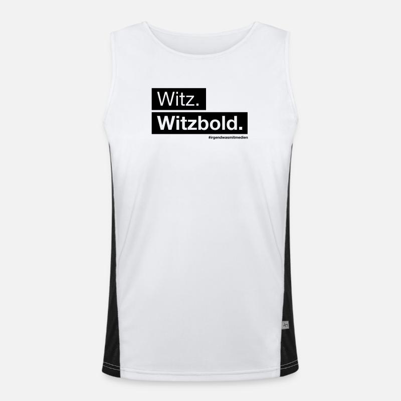 Witz. Witzbold. Funktionelles Kontrast-Tank Top für Männer 