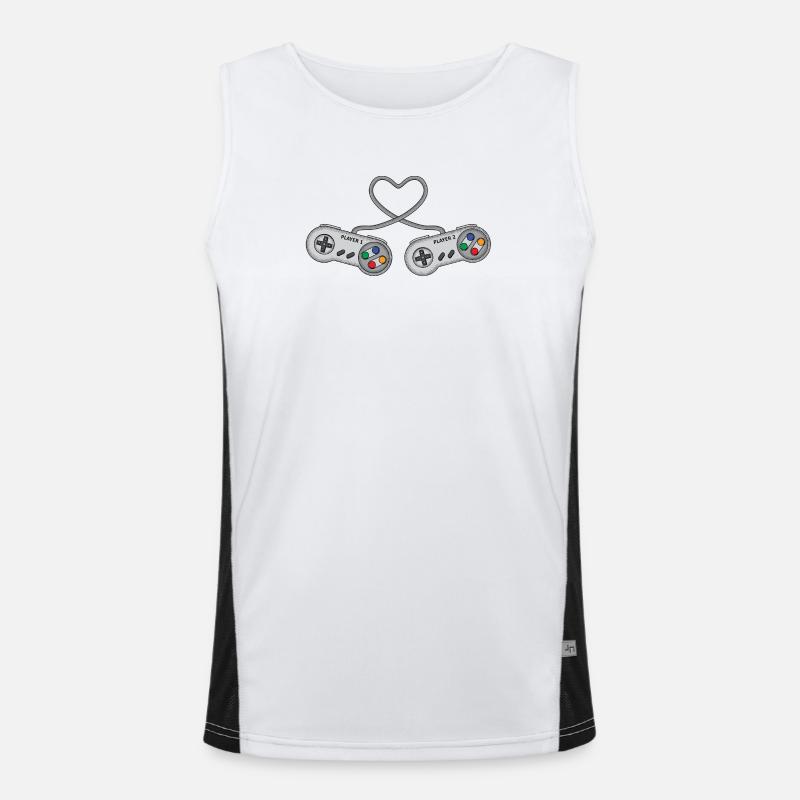 DreamTeam Controller A Gaming Game Console - Men's Functional Contrast Tank Top  - white/black
