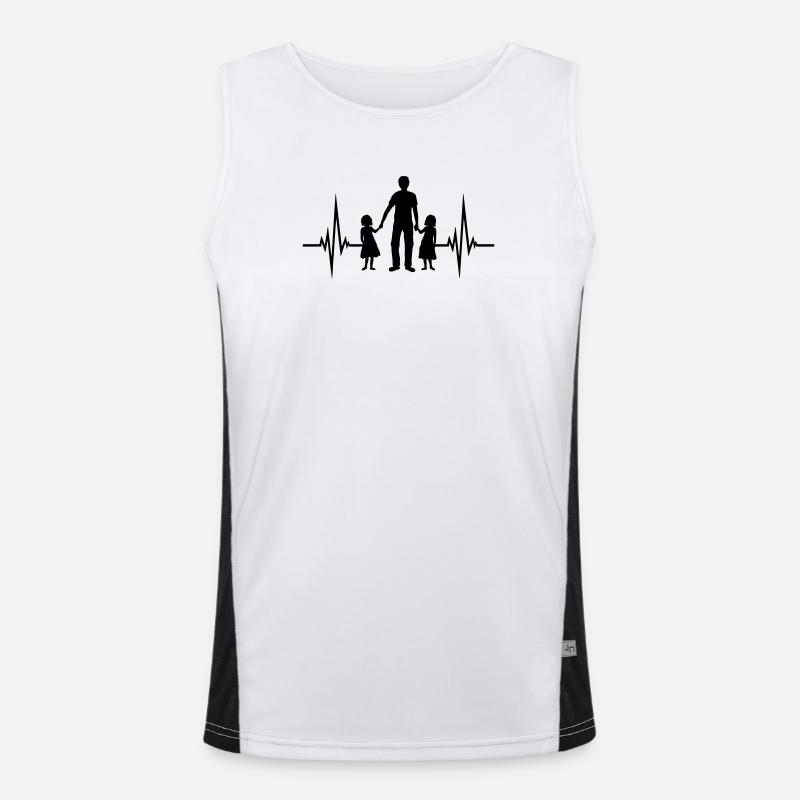 2 daughters pulse - Men's Functional Contrast Tank Top  - white/black