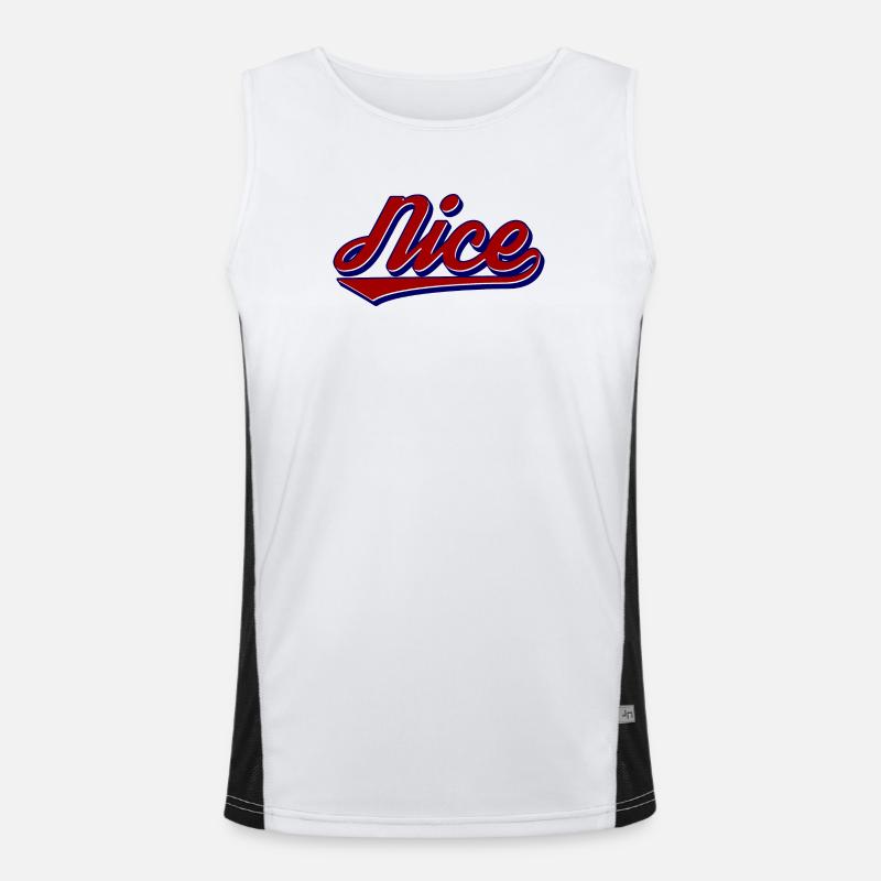 Nice Script Retro Logo Stil Funktionelles Kontrast-Tank Top für Männer 