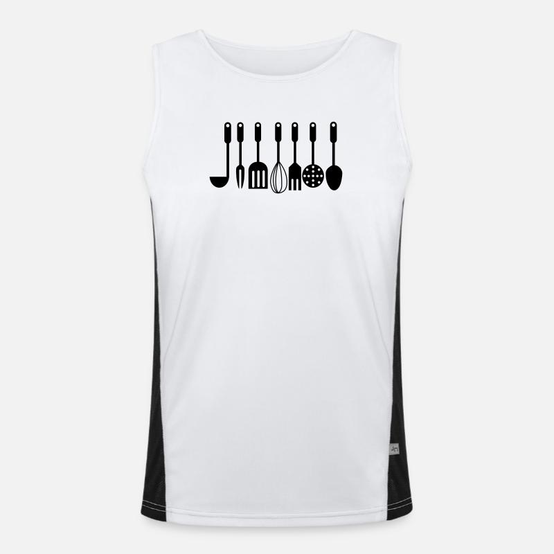 Kitchen utensils - Men's Functional Contrast Tank Top  - white/black