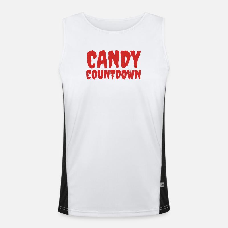 Vivid Candy Countdown Titeldesign Funktionelles Kontrast-Tank Top für Männer 