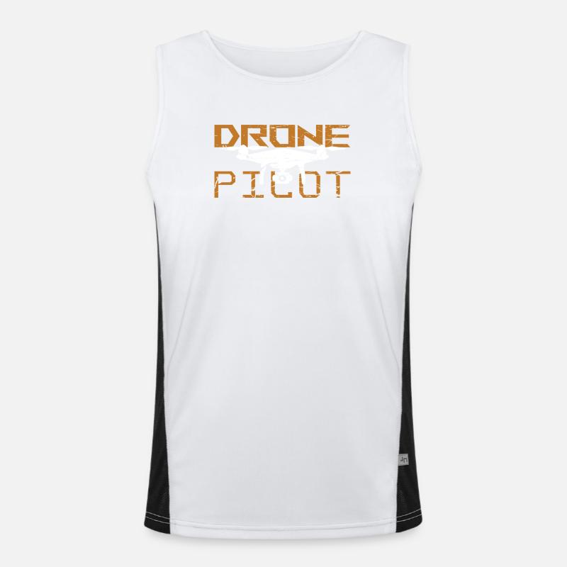 Drone, Pilot, Drone Pilot - Men's Functional Contrast Tank Top  - white/black