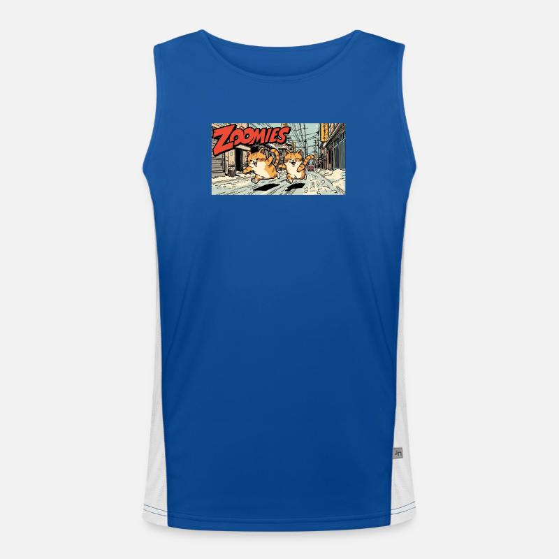 Anime Katzen Wettlauf Funktionelles Kontrast-Tank Top für Männer 