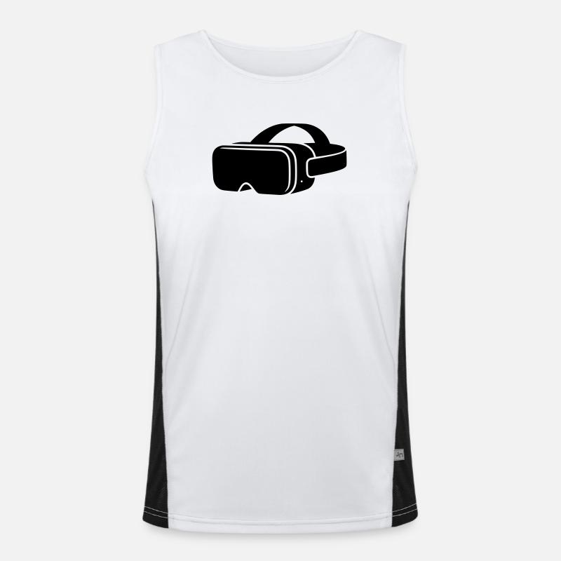VR Brille Headset Icon Funktionelles Kontrast-Tank Top für Männer 