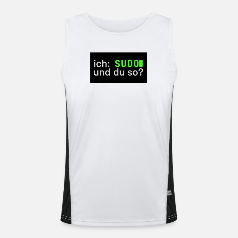 ich: SUDO und du so? Linux Sticker Design Funktionelles Kontrast-Tank Top für Männer 