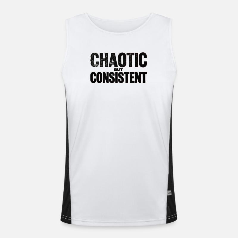 chaotic-but-consistent - Men's Functional Contrast Tank Top  - white/black