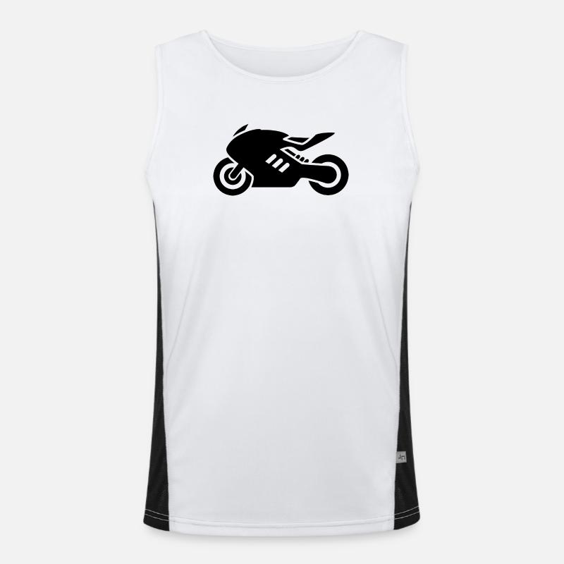 motorcycle - Men's Functional Contrast Tank Top - white/black