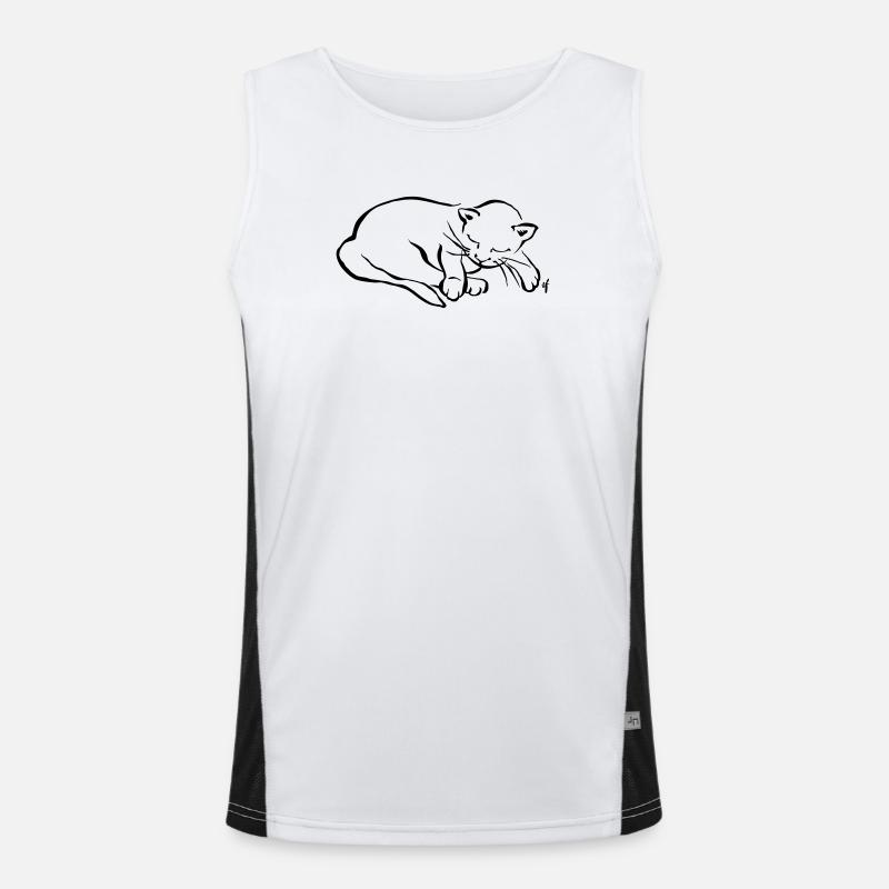 Meine kleine Katze schläft Funktionelles Kontrast-Tank Top für Männer 