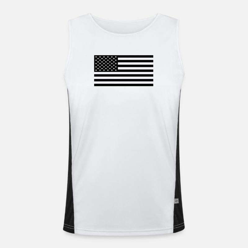 Black US flag Funktionelles Kontrast-Tank Top für Männer 