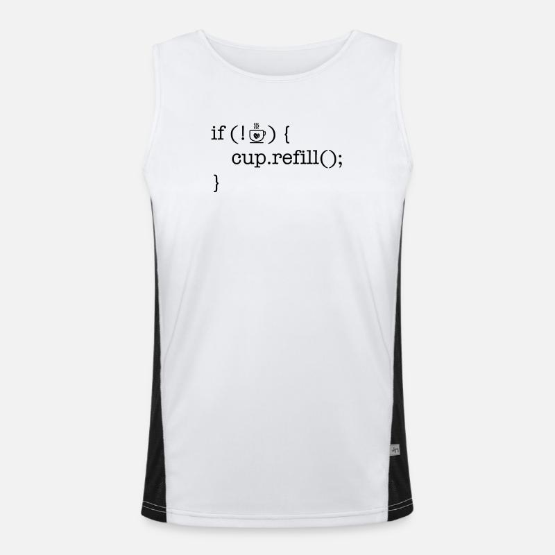 Programmeur de code café amateur de café humour Débardeur respirant contrasté Homme 