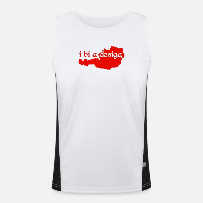 i bi a Dosiga - ich bin ein Einheimischer, Dialekt Funktionelles Kontrast-Tank Top für Männer