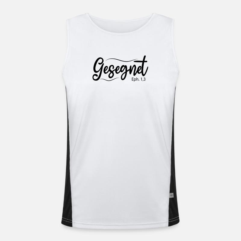 Gesegnet, Bibelvers Funktionelles Kontrast-Tank Top für Männer 