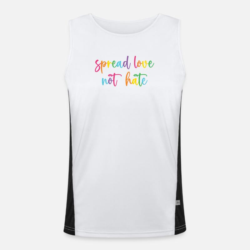 Pride Month - Spread Love Not Hate - Men's Functional Contrast Tank Top  - white/black