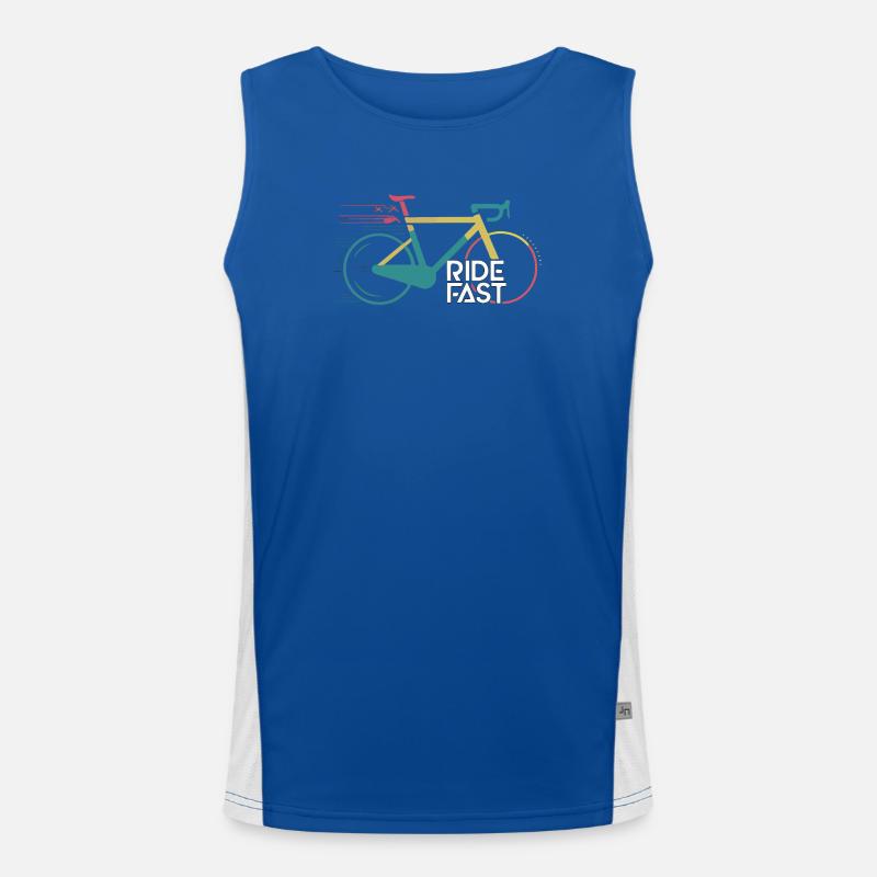 Conception d’impression de vélo de vitesse vive Débardeur respirant contrasté Homme 